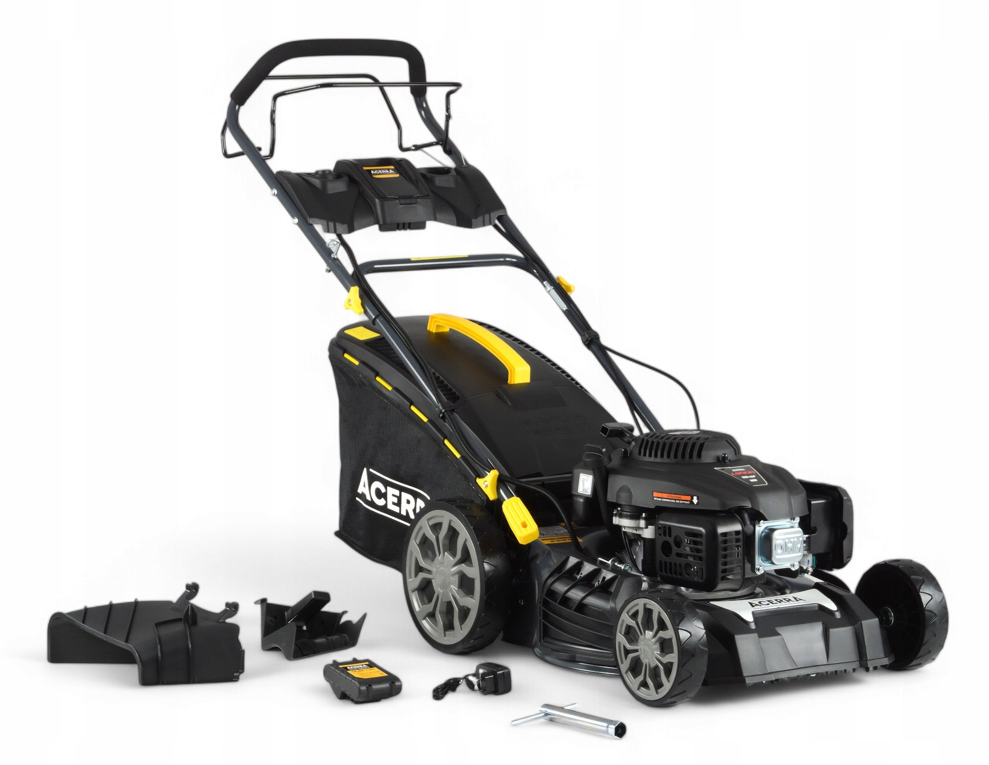 Benzínová kosačka na trávu s elektrickým štartovaním a pohonom, Loncin / 46 cm